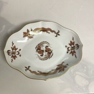 Antique Meissen Red Court Dragon Plate Porcelain Platter